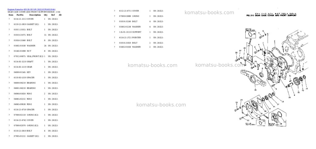 Komatsu 4d130-1h s/n 28323-up Parts catalog cover Page 8 Komatsu 4d130-1h s/n 28323-up Parts catalog cover Page 8