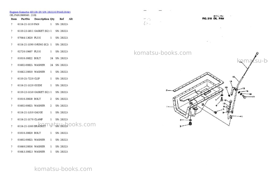 Komatsu 4d130-1h s/n 28323-up Parts catalog cover Page 9 Komatsu 4d130-1h s/n 28323-up Parts catalog cover Page 9