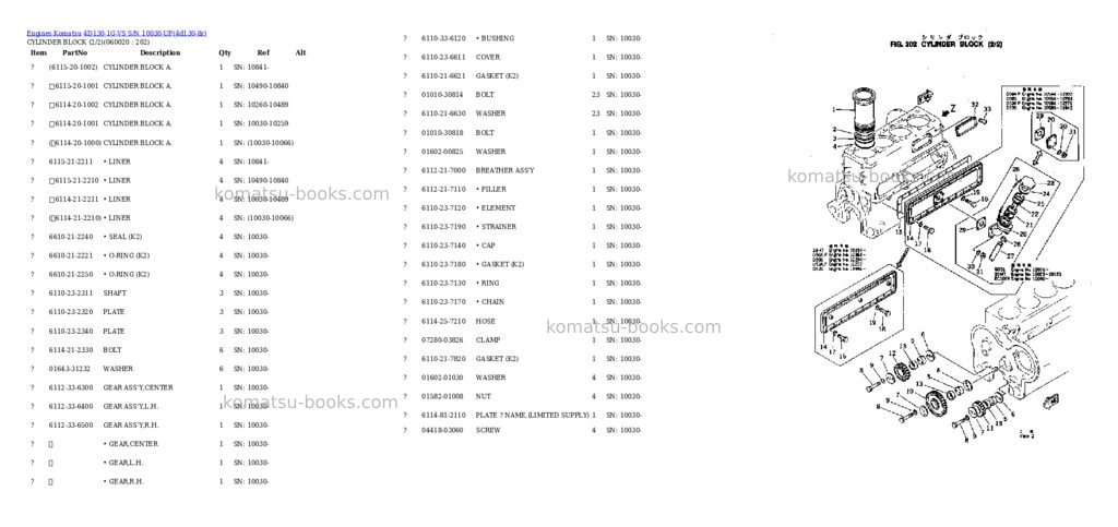 Komatsu 4d130-1g-vs s/n 10030-up Parts catalog cover Page 7 Komatsu 4d130-1g-vs s/n 10030-up Parts catalog cover Page 7