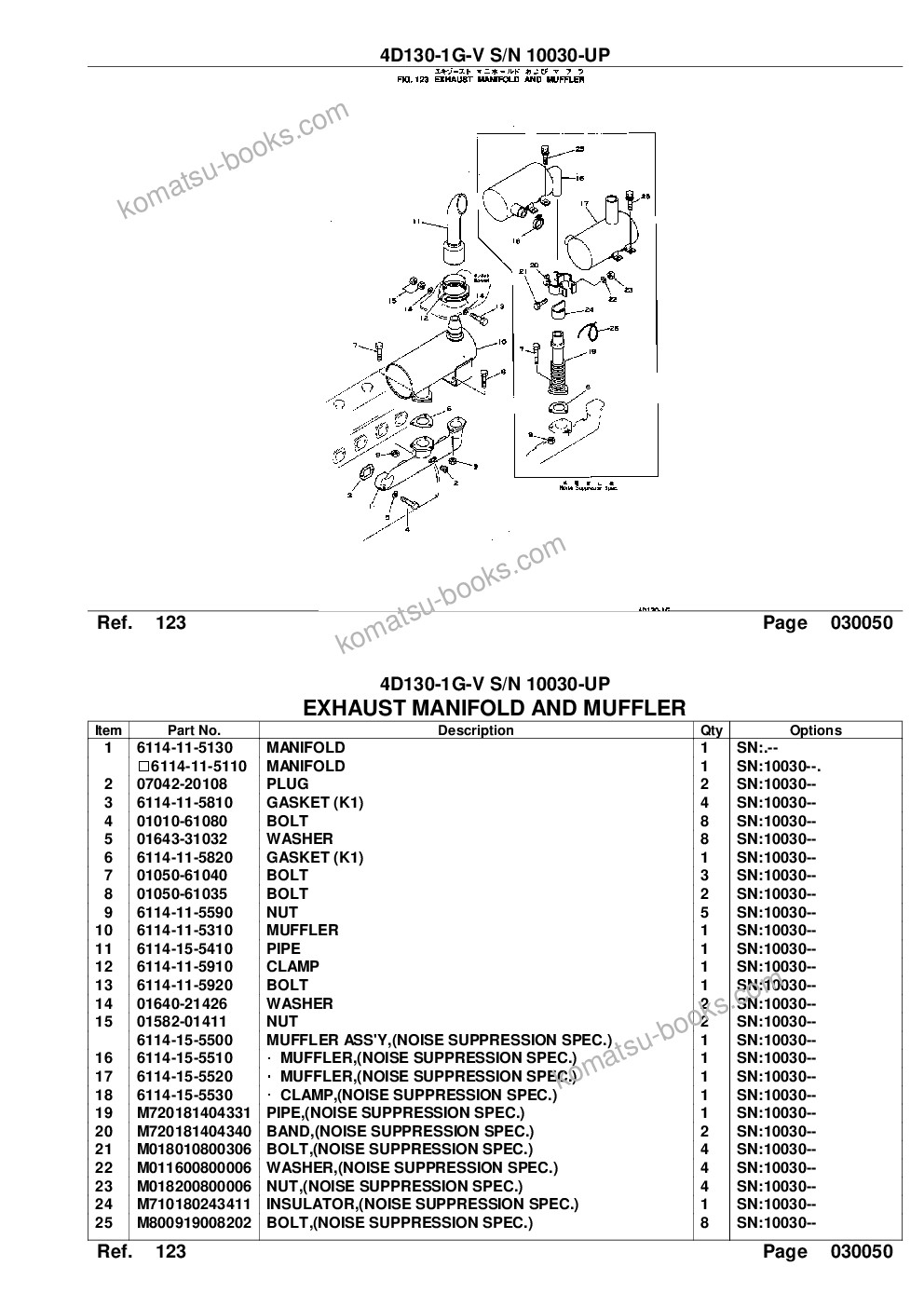Komatsu 4d130-1g-v s/n 10030-up Parts catalog cover Page 9