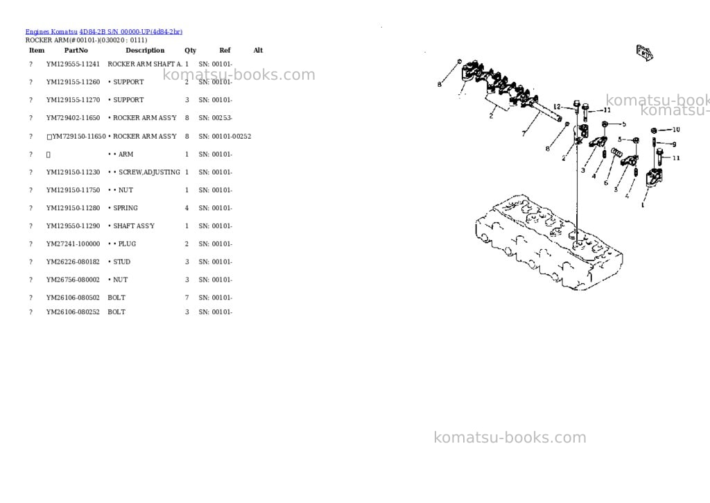 Komatsu 4D84-2B S/N 00000-UP Parts catalog cover