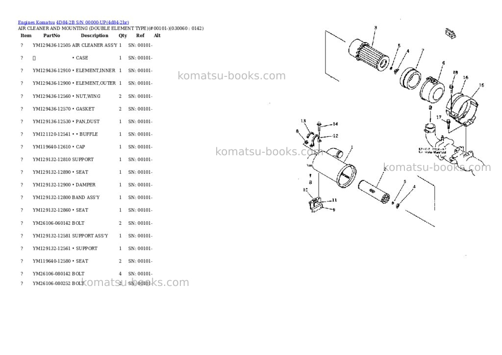 Komatsu 4D84-2B S/N 00000-UP Parts catalog cover Page 5
