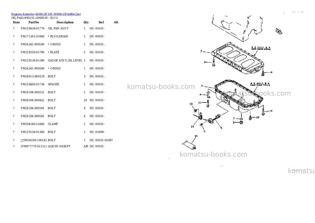 Komatsu 4D84-2B S/N 00000-UP Parts catalog cover Page 9