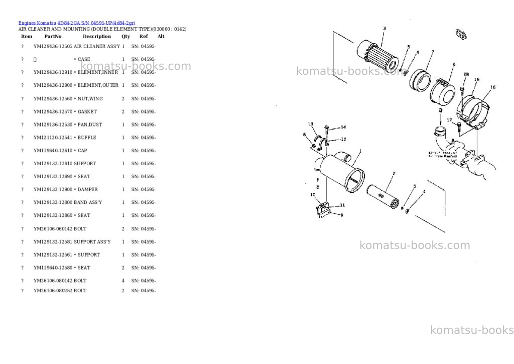 Komatsu 4D84-2GA S/N 04595-UP Parts catalog cover Page 5