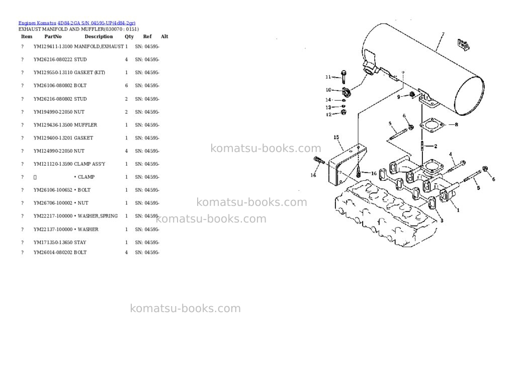 Komatsu 4D84-2GA S/N 04595-UP Parts catalog cover Page 6