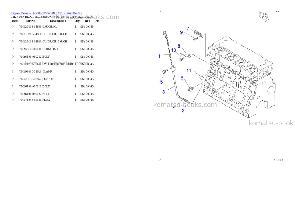 Komatsu 4d88e-3c-04 s/n 00101-up Parts catalog cover Page 2 Komatsu 4d88e-3c-04 s/n 00101-up Parts catalog cover Page 2