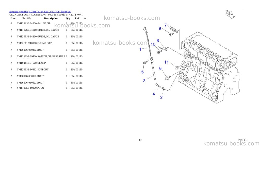 Komatsu 4d88e-3c-m s/n 00101-up Parts catalog cover Page 10 Komatsu 4d88e-3c-m s/n 00101-up Parts catalog cover Page 10
