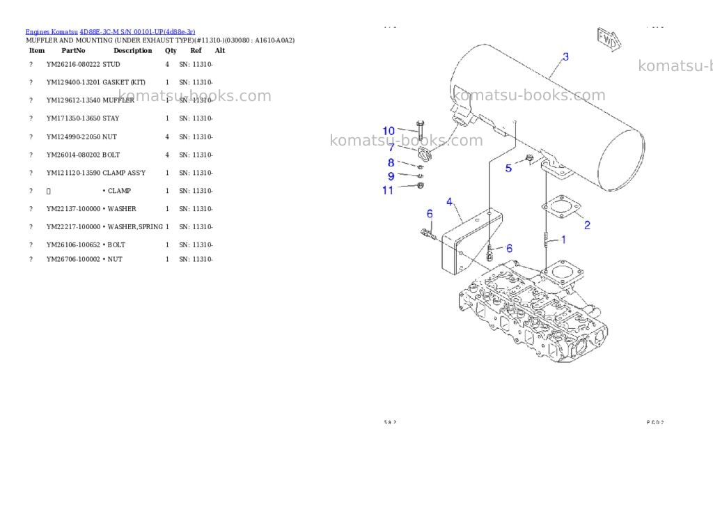 Komatsu 4d88e-3c-m s/n 00101-up Parts catalog cover Page 7 Komatsu 4d88e-3c-m s/n 00101-up Parts catalog cover Page 7