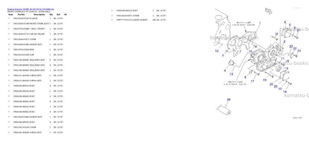 Komatsu 4D88E-3D S/N 00101-UP Parts catalog cover Page 10