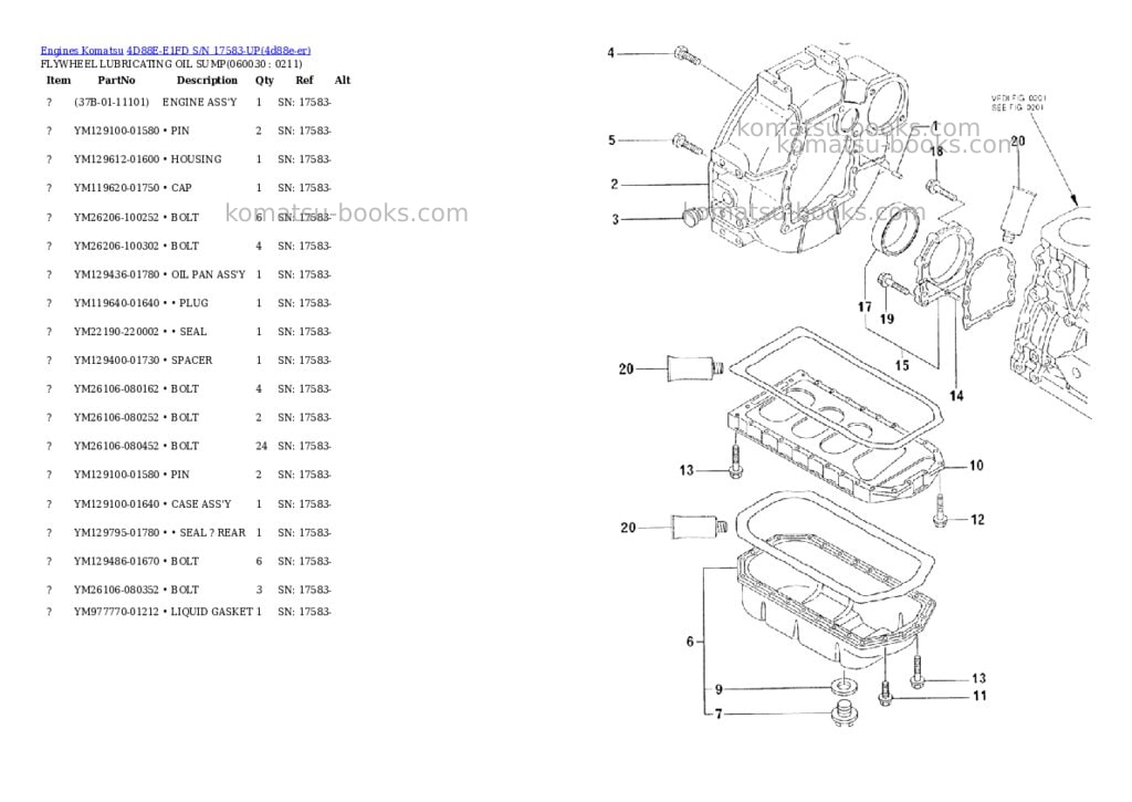 Komatsu 4d88e-e1fd s/n 17583-up Parts catalog cover Page 5