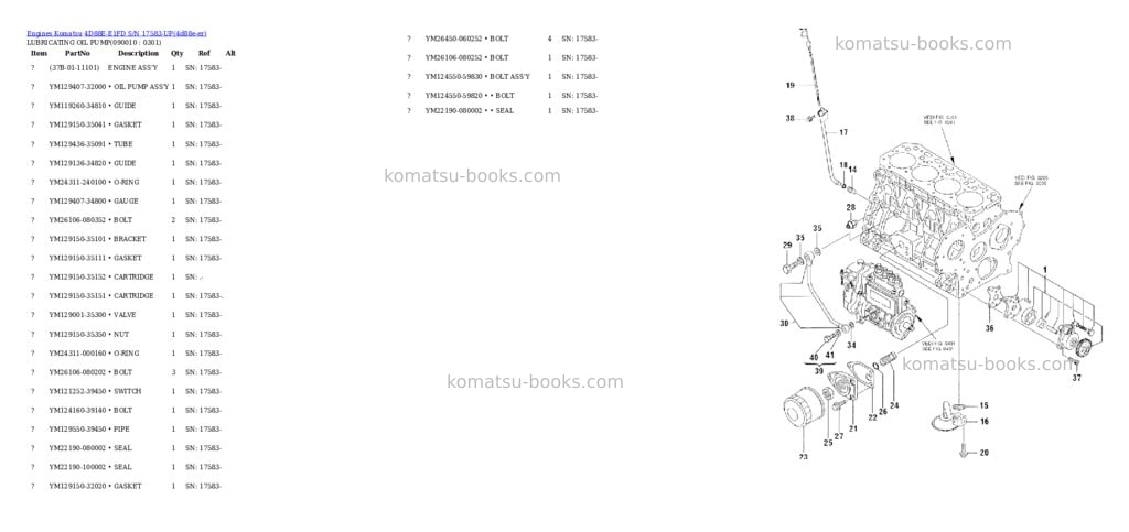 Komatsu 4d88e-e1fd s/n 17583-up Parts catalog cover Page 8