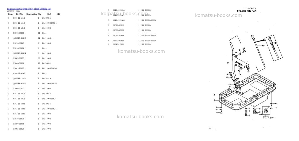Komatsu 4d92-1b s/n 11008-up Parts catalog cover Page 6 Komatsu 4d92-1b s/n 11008-up Parts catalog cover Page 6