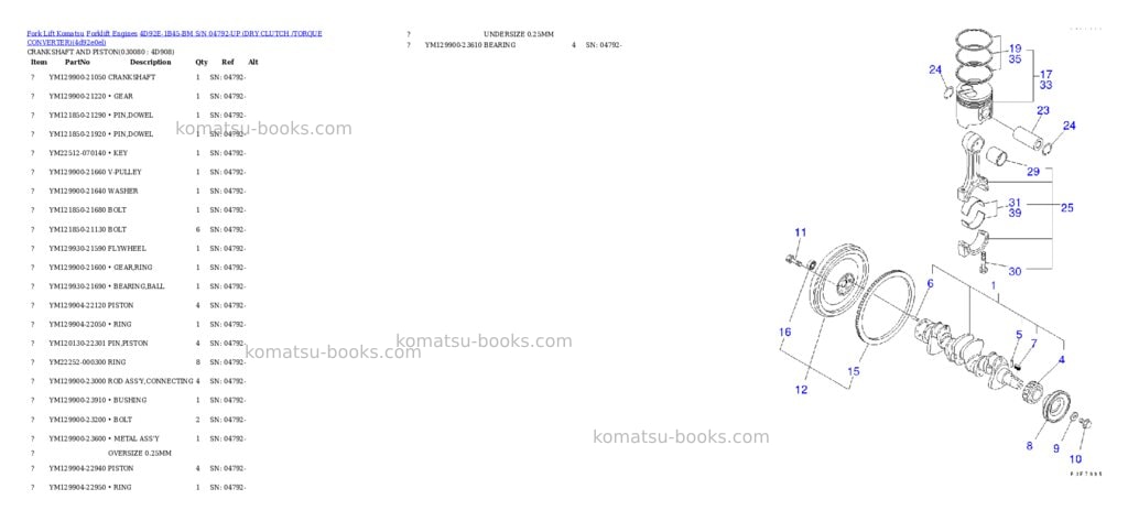 Komatsu 4d92e-1b45-bm s/n 04792-up (ドライクラッチ/トルクコンバータ) Parts catalog cover Page 7 Komatsu 4d92e-1b45-bm s/n 04792-up (ドライクラッチ/トルクコンバータ) Parts catalog cover Page 7