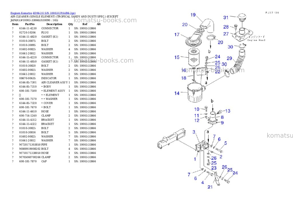 Komatsu 4d94-2g s/n 10003-up Parts catalog cover Page 8 Komatsu 4d94-2g s/n 10003-up Parts catalog cover Page 8