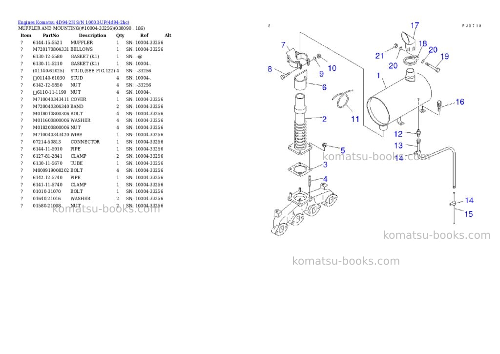 Komatsu 4d94-2h s/n 10003-up Parts catalog cover Page 8