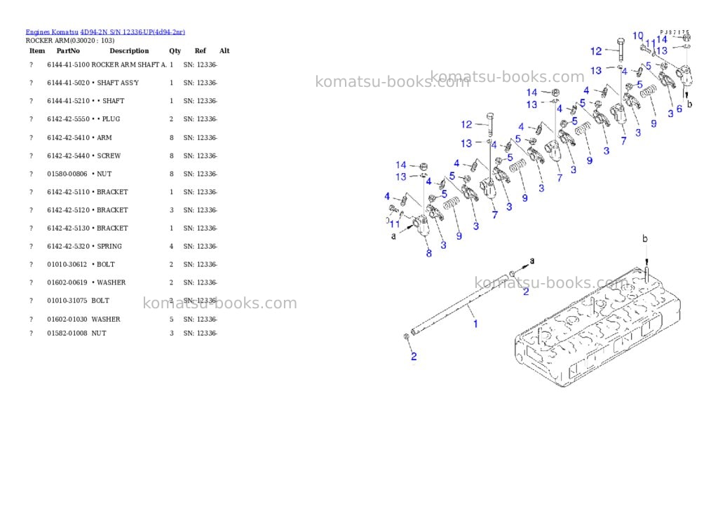Komatsu 4d94-2n s/n 12336-up Parts catalog cover Komatsu 4d94-2n s/n 12336-up Parts catalog cover