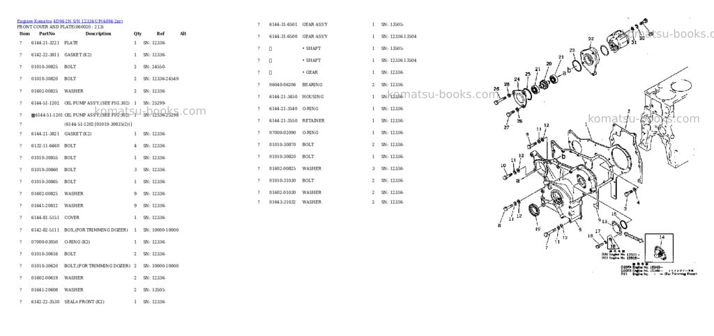 Komatsu 4d94-2n s/n 12336-up Parts catalog cover Page 8 Komatsu 4d94-2n s/n 12336-up Parts catalog cover Page 8