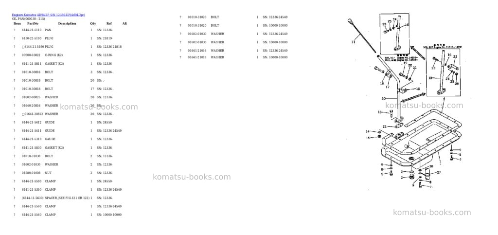 Komatsu 4D94-2P S/N 12336-UP Parts catalog cover Page 9 Komatsu 4D94-2P S/N 12336-UP Parts catalog cover Page 9