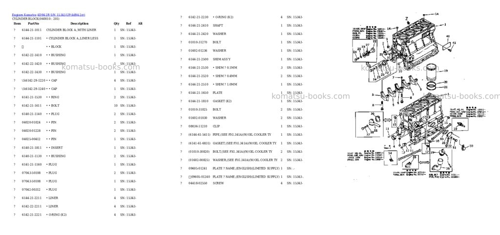 Komatsu 4d94-2r s/n 15343-up Parts catalog cover Page 7 Komatsu 4d94-2r s/n 15343-up Parts catalog cover Page 7
