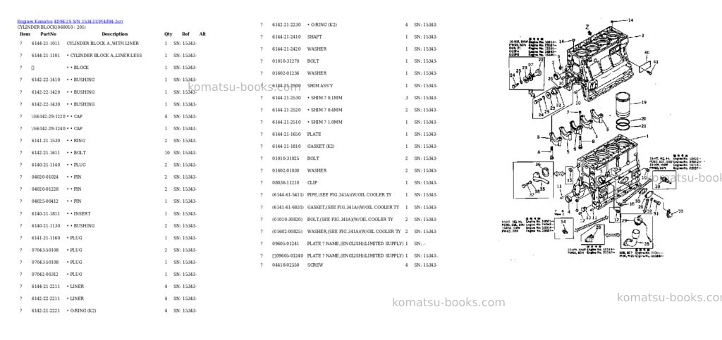 Komatsu 4d94-2s s/n 15343-up Parts catalog cover Page 7 Komatsu 4d94-2s s/n 15343-up Parts catalog cover Page 7