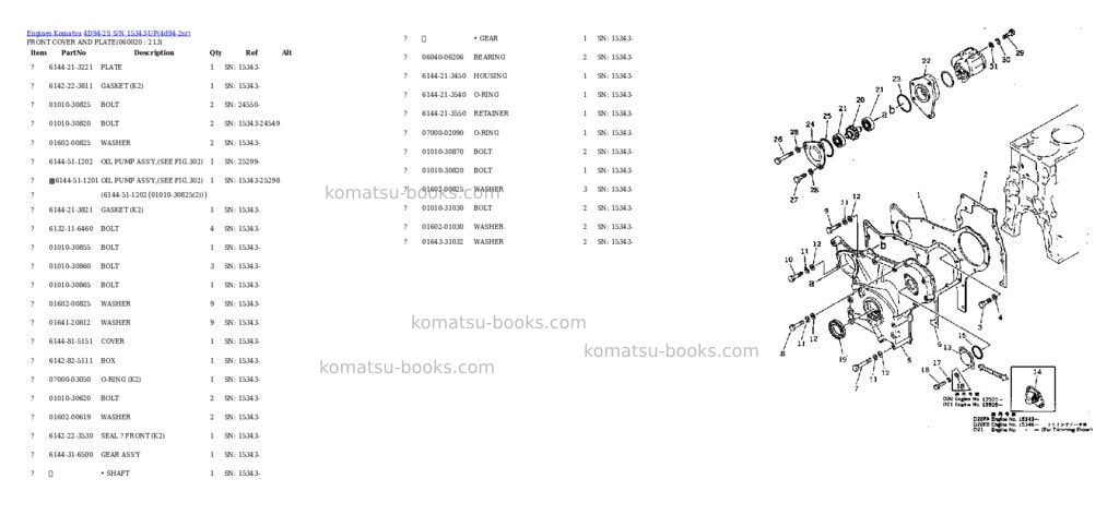 Komatsu 4d94-2s s/n 15343-up Parts catalog cover Page 8 Komatsu 4d94-2s s/n 15343-up Parts catalog cover Page 8