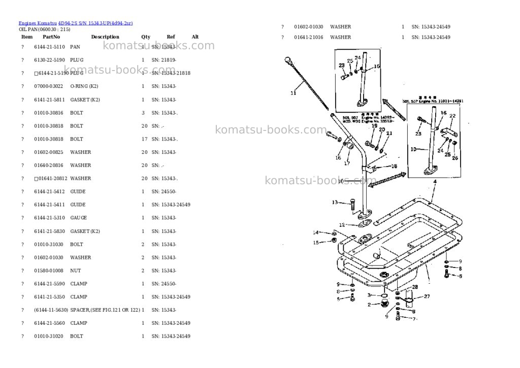 Komatsu 4d94-2s s/n 15343-up Parts catalog cover Page 9 Komatsu 4d94-2s s/n 15343-up Parts catalog cover Page 9