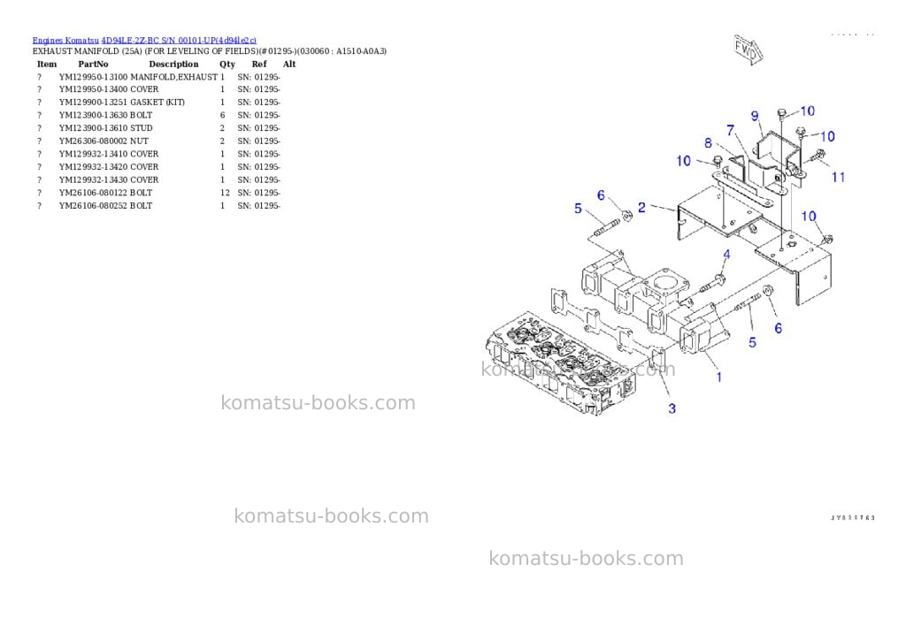 Komatsu 4d94le-2z-bc s/n 00101-up Parts catalog cover Page 5 Komatsu 4d94le-2z-bc s/n 00101-up Parts catalog cover Page 5