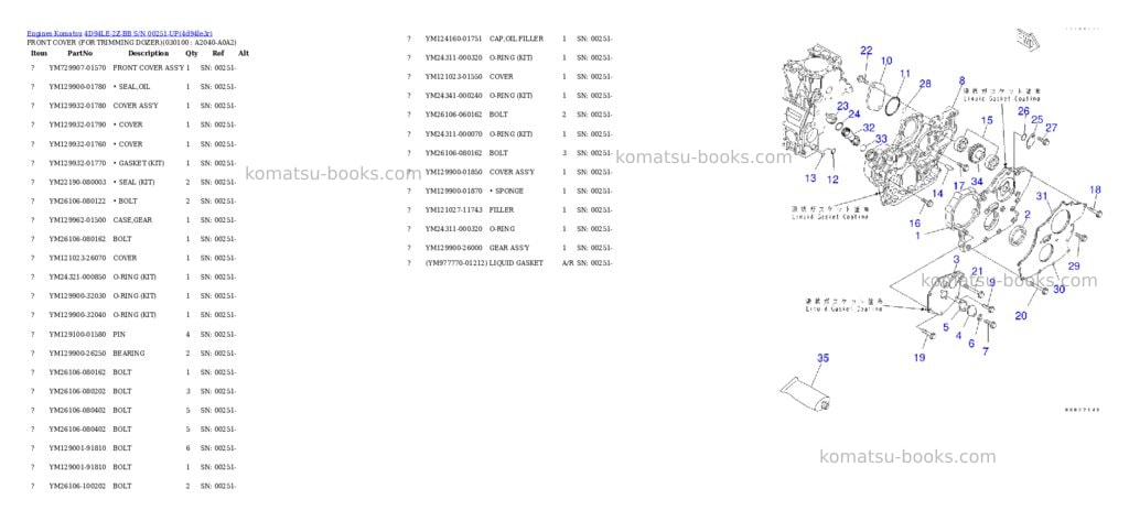 Komatsu 4d94le-2z-bb s/n 00251-up Parts catalog cover Page 9