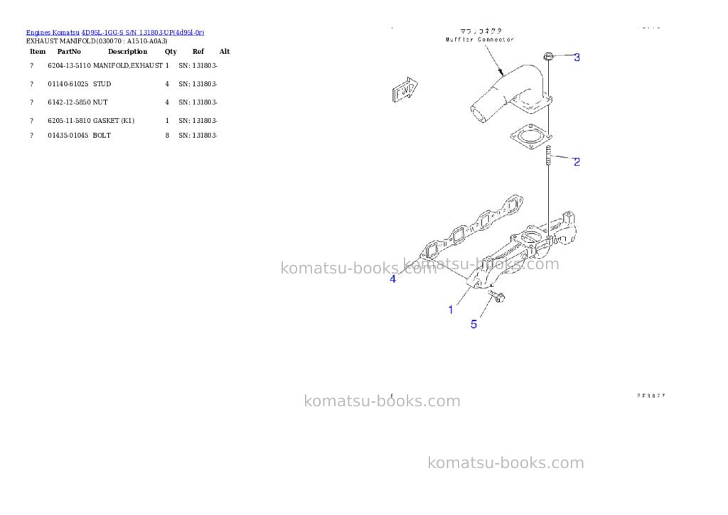 Komatsu 4d95l-1gg-s s/n 131803-up Parts catalog cover Page 6 Komatsu 4d95l-1gg-s s/n 131803-up Parts catalog cover Page 6