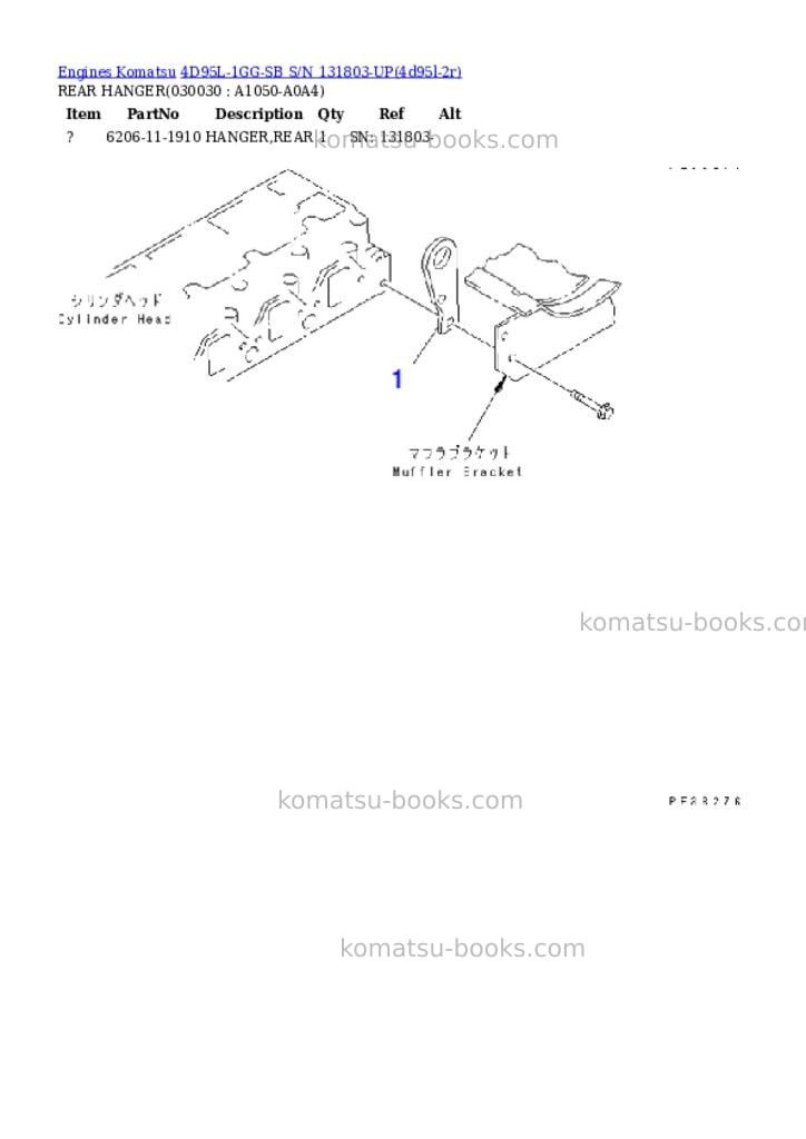 Komatsu 4d95l-1gg-sb s/n 131803-up Parts catalog cover Page 2 Komatsu 4d95l-1gg-sb s/n 131803-up Parts catalog cover Page 2