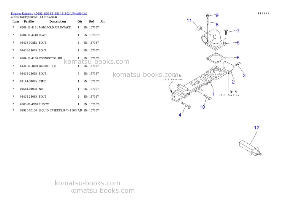 Komatsu 4d95l-1gg-sb s/n 131803-up Parts catalog cover Page 4 Komatsu 4d95l-1gg-sb s/n 131803-up Parts catalog cover Page 4