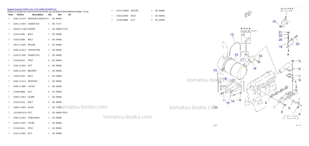 Komatsu 4d95l-1aa-7 s/n 49965-up Parts catalog cover Page 7 Komatsu 4d95l-1aa-7 s/n 49965-up Parts catalog cover Page 7