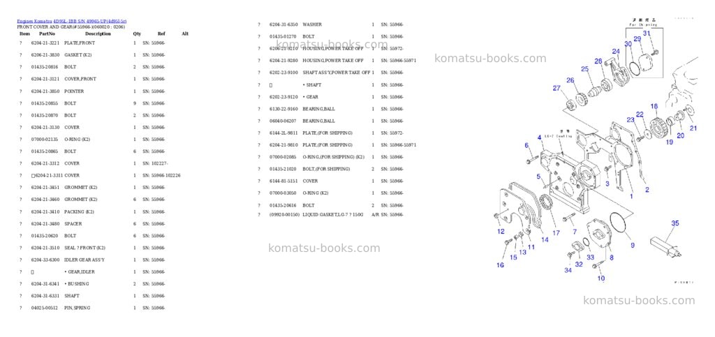 Komatsu 4d95l-1bb s/n 49965-up Parts catalog cover Page 10