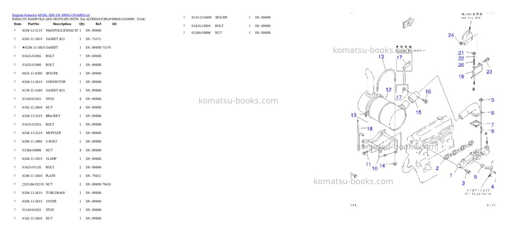 Komatsu 4d95l-1bb s/n 49965-up Parts catalog cover Page 8