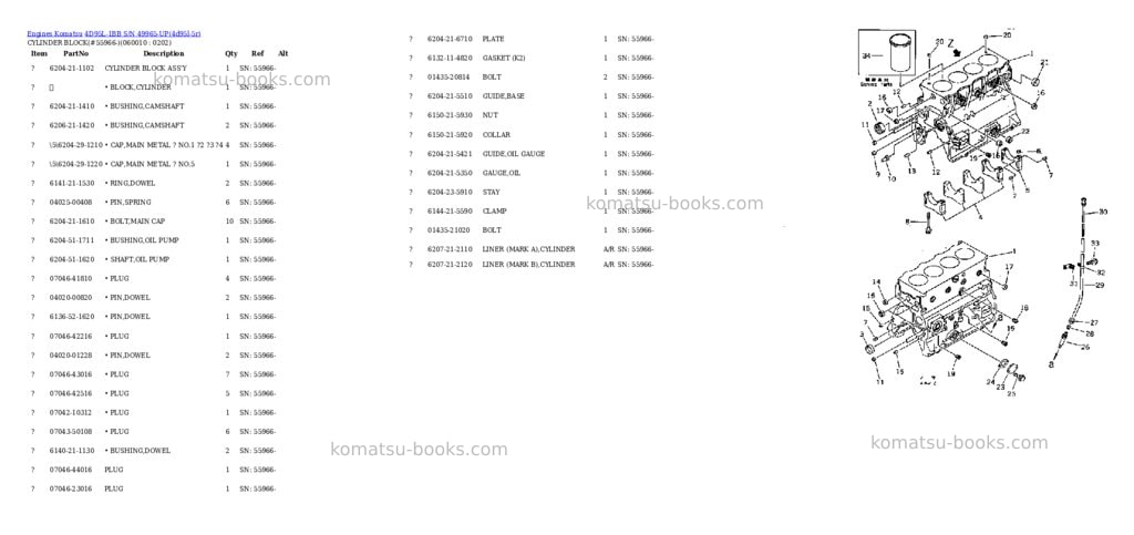 Komatsu 4d95l-1bb s/n 49965-up Parts catalog cover Page 9
