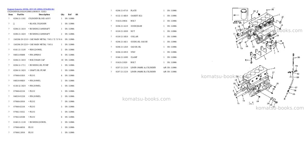 Komatsu 4d95l-1ee s/n 49965-up Parts catalog cover Page 6 Komatsu 4d95l-1ee s/n 49965-up Parts catalog cover Page 6