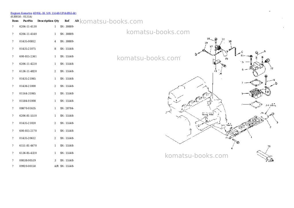 Komatsu 4d95l-1k s/n 15548-up Parts catalog cover Page 4