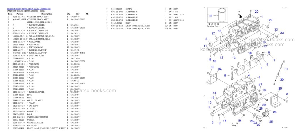Komatsu 4D95L-1J S/N 22213-UP Parts catalog cover Page 7 Komatsu 4D95L-1J S/N 22213-UP Parts catalog cover Page 7