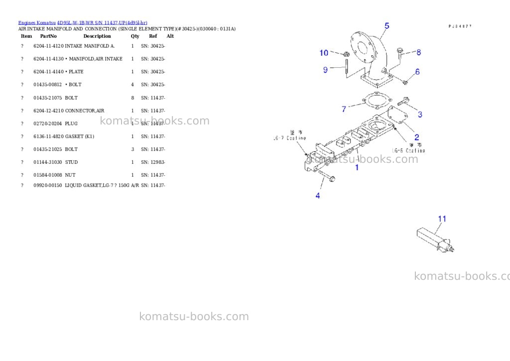 Komatsu 4d95l-w-1b-wr s/n 11437-up Parts catalog cover Page 3 Komatsu 4d95l-w-1b-wr s/n 11437-up Parts catalog cover Page 3