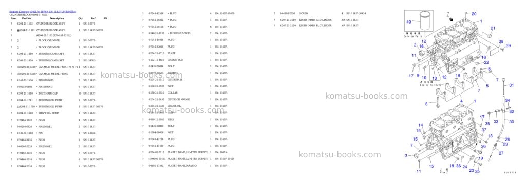 Komatsu 4d95l-w-1b-wr s/n 11437-up Parts catalog cover Page 6 Komatsu 4d95l-w-1b-wr s/n 11437-up Parts catalog cover Page 6
