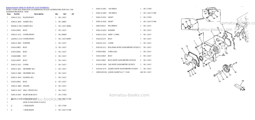 Komatsu 4d95l-w-1b-wr s/n 11437-up Parts catalog cover Page 8 Komatsu 4d95l-w-1b-wr s/n 11437-up Parts catalog cover Page 8