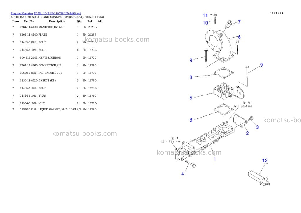 Komatsu 4D95L-1Q-B S/N 19790-UP Parts catalog cover Page 4