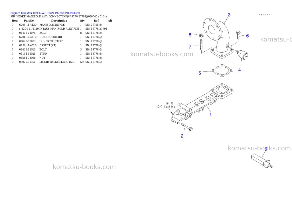 Komatsu 4d95l-w-1d s/n 19778-up Parts catalog cover Page 3