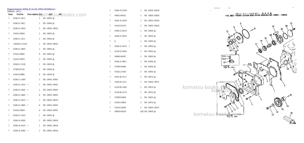 Komatsu 4D95L-W-1A S/N 10001-UP Parts catalog cover Page 8 Komatsu 4D95L-W-1A S/N 10001-UP Parts catalog cover Page 8