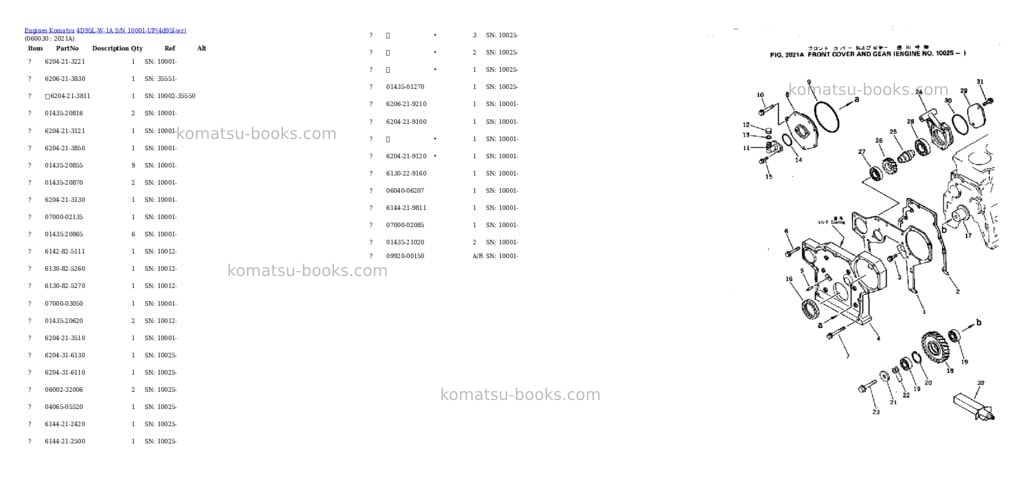 Komatsu 4D95L-W-1A S/N 10001-UP Parts catalog cover Page 9 Komatsu 4D95L-W-1A S/N 10001-UP Parts catalog cover Page 9