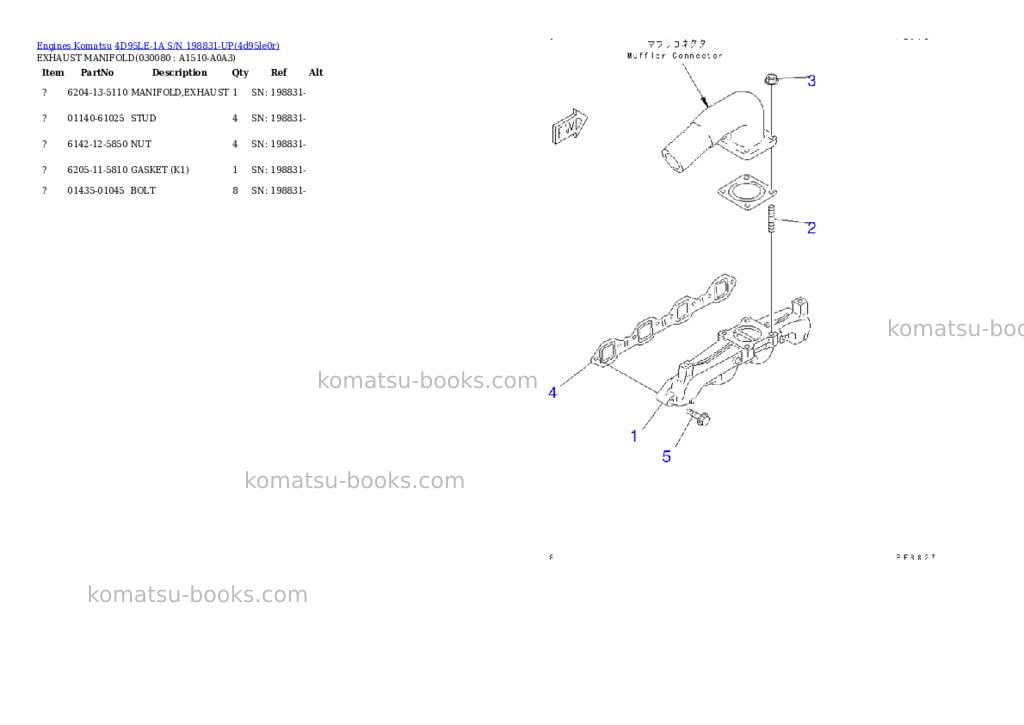 Komatsu 4d95le-1a s/n 198831-up Parts catalog cover Page 7