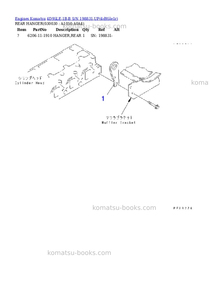 Komatsu 4d95le-1b-b s/n 198831-up Parts catalog cover Page 2