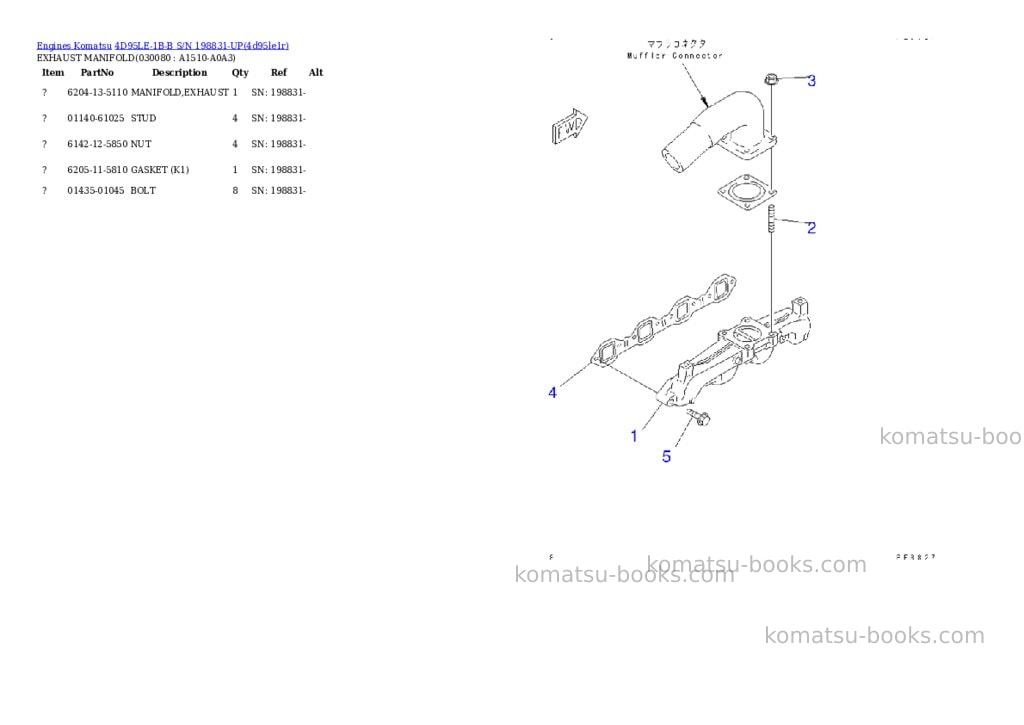 Komatsu 4d95le-1b-b s/n 198831-up Parts catalog cover Page 7