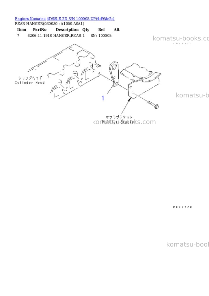 Komatsu 4D95LE-2D S/N 100005-UP Parts catalog cover Page 2