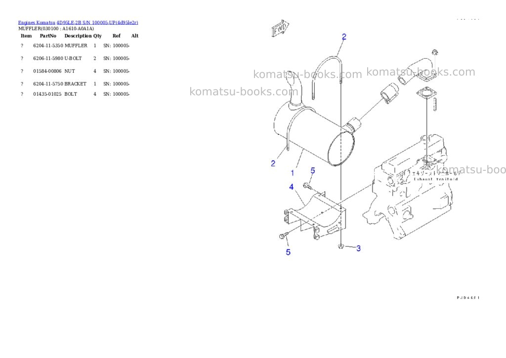 Komatsu 4D95LE-2B S/N 100005-UP Parts catalog cover Page 8 Komatsu 4D95LE-2B S/N 100005-UP Parts catalog cover Page 8